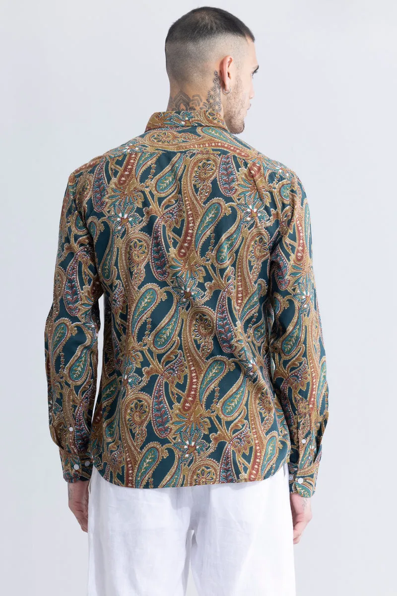 Regal Paisley Dark Green Shirt