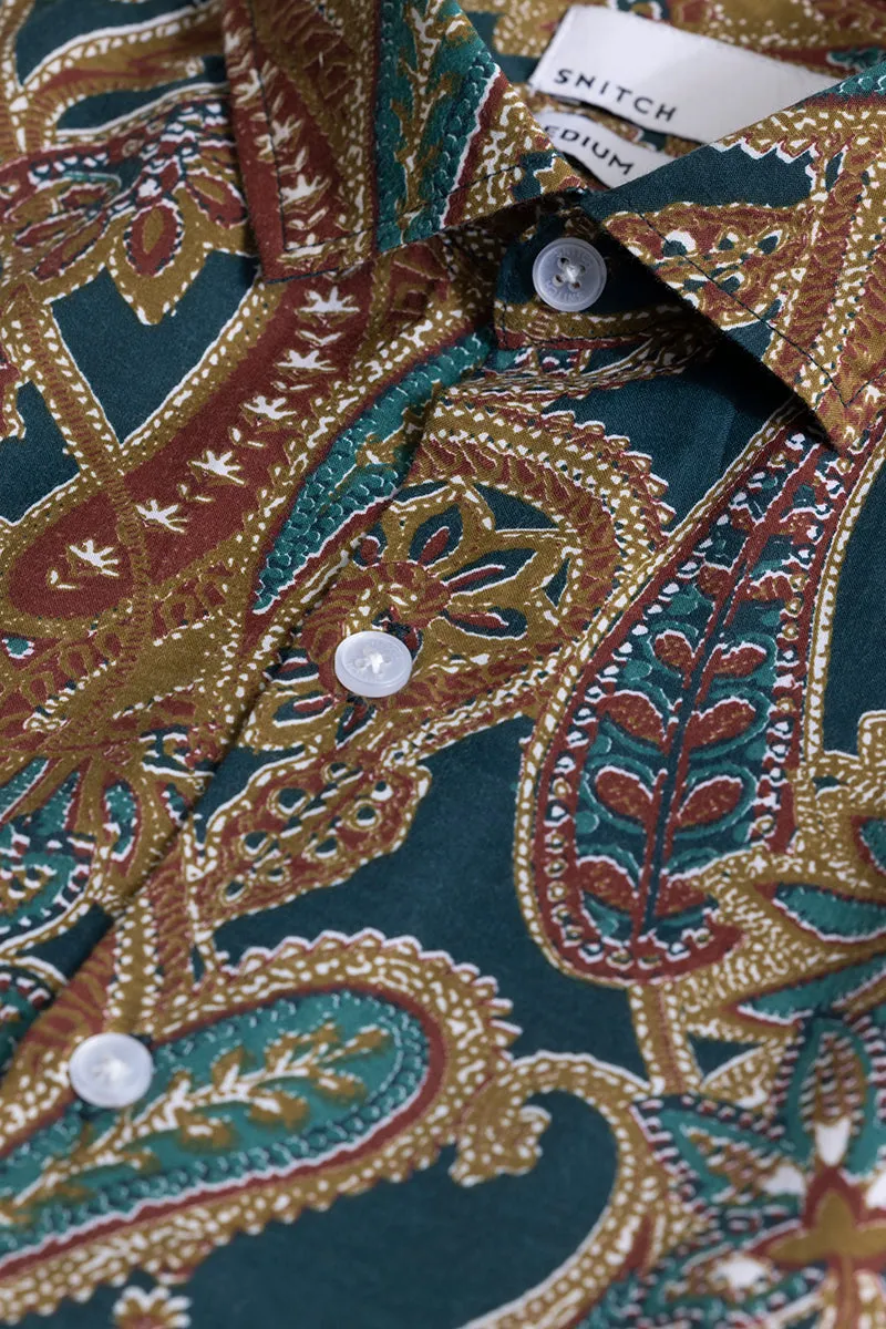 Regal Paisley Dark Green Shirt