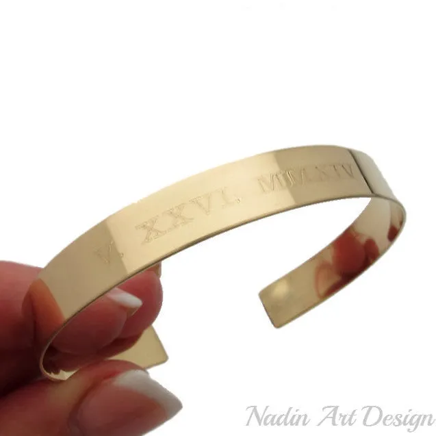 Roman Numeral Gold Bracelet - Gift for Her