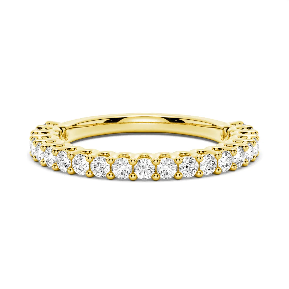 Round Cut Moissanite Half Eternity Band