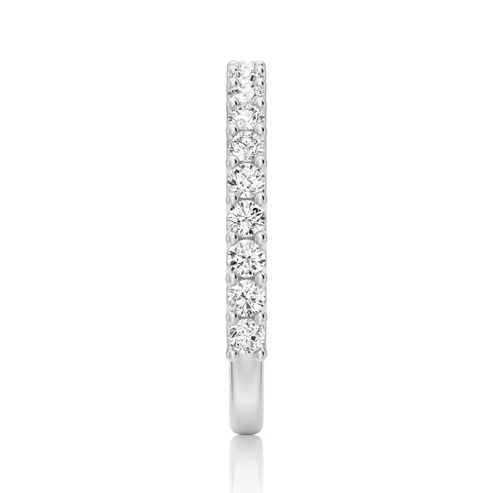 Round Cut Moissanite Half Eternity Band