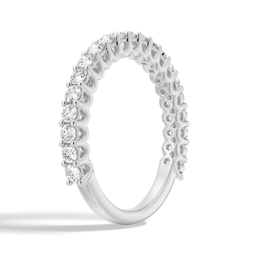 Round Cut Moissanite Half Eternity Band