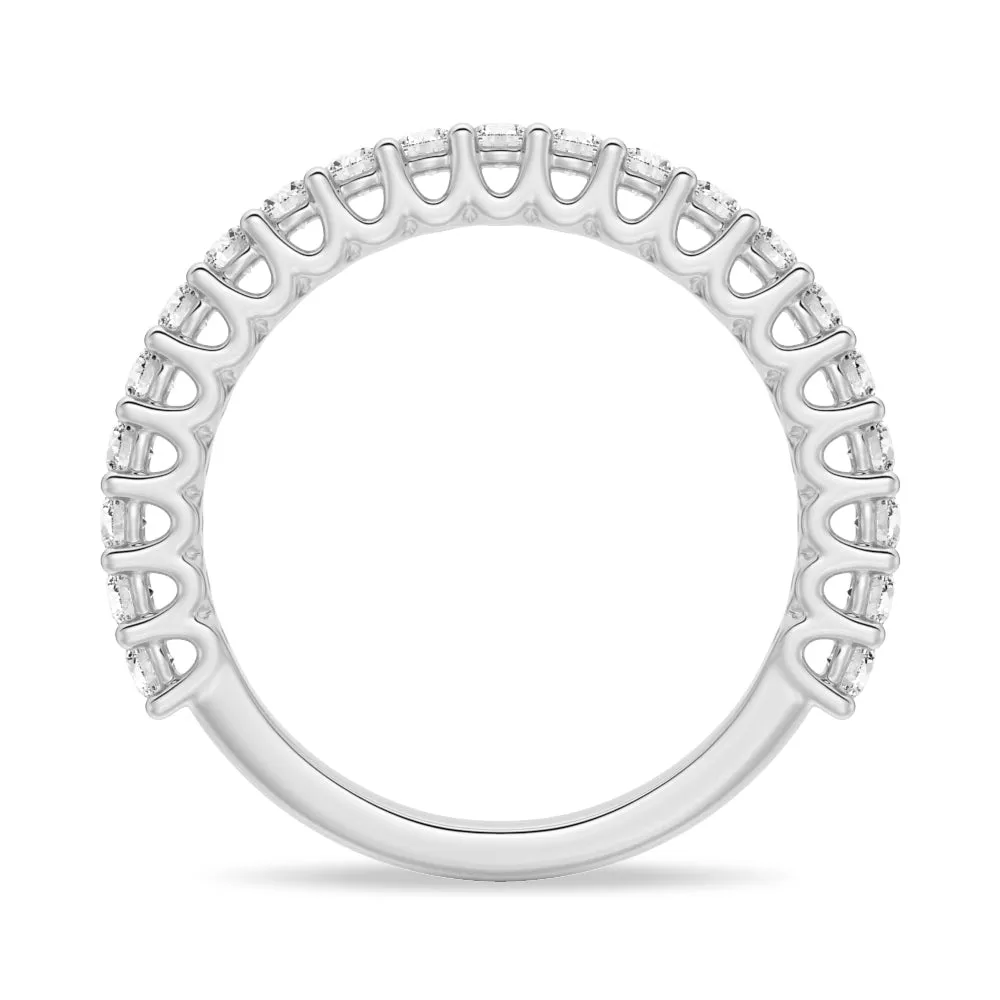 Round Cut Moissanite Half Eternity Band