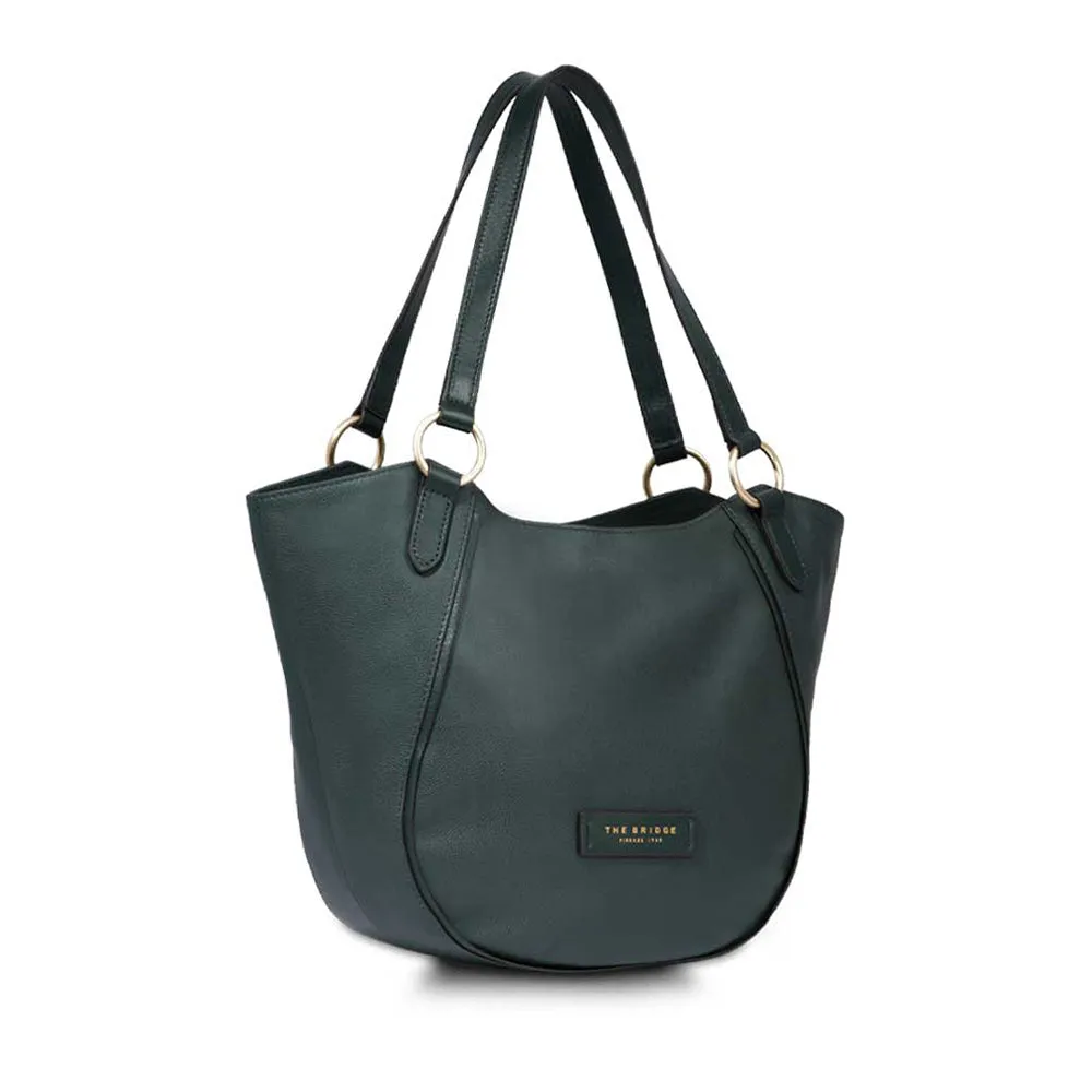 Shopping Bag Donna THE BRIDGE linea Domitilla in Pelle Verde