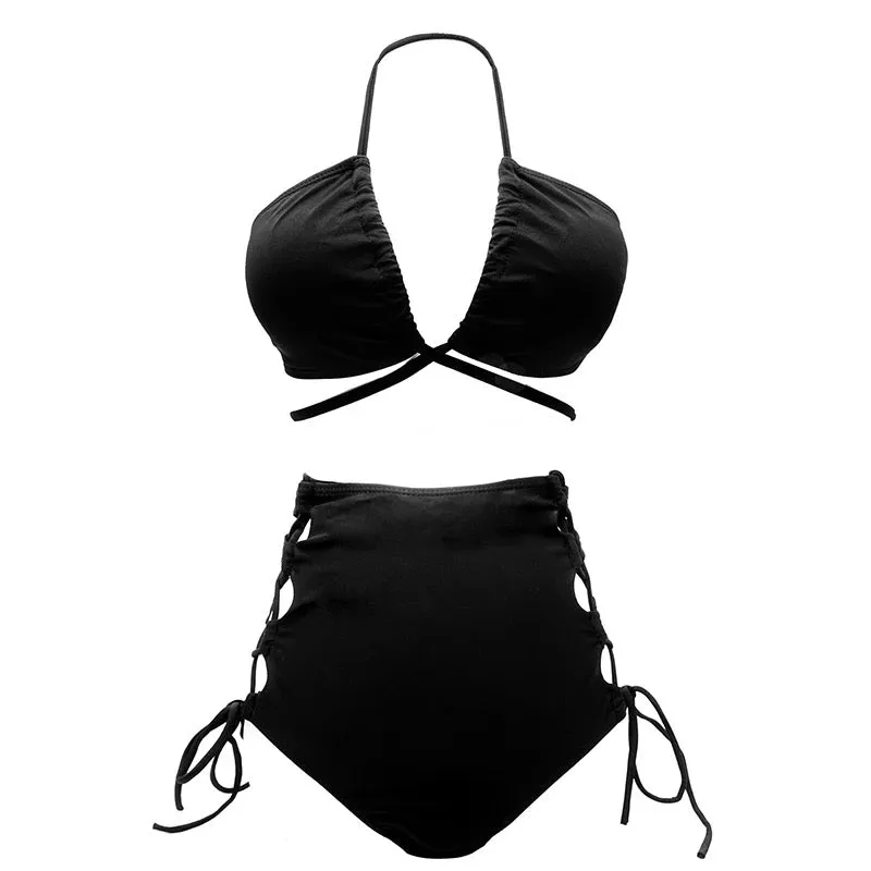 Sierra Bikini-Set mit hoher Taille und Schnürung