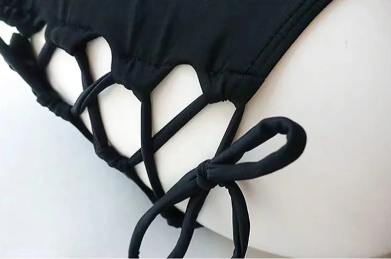 Sierra Bikini-Set mit hoher Taille und Schnürung