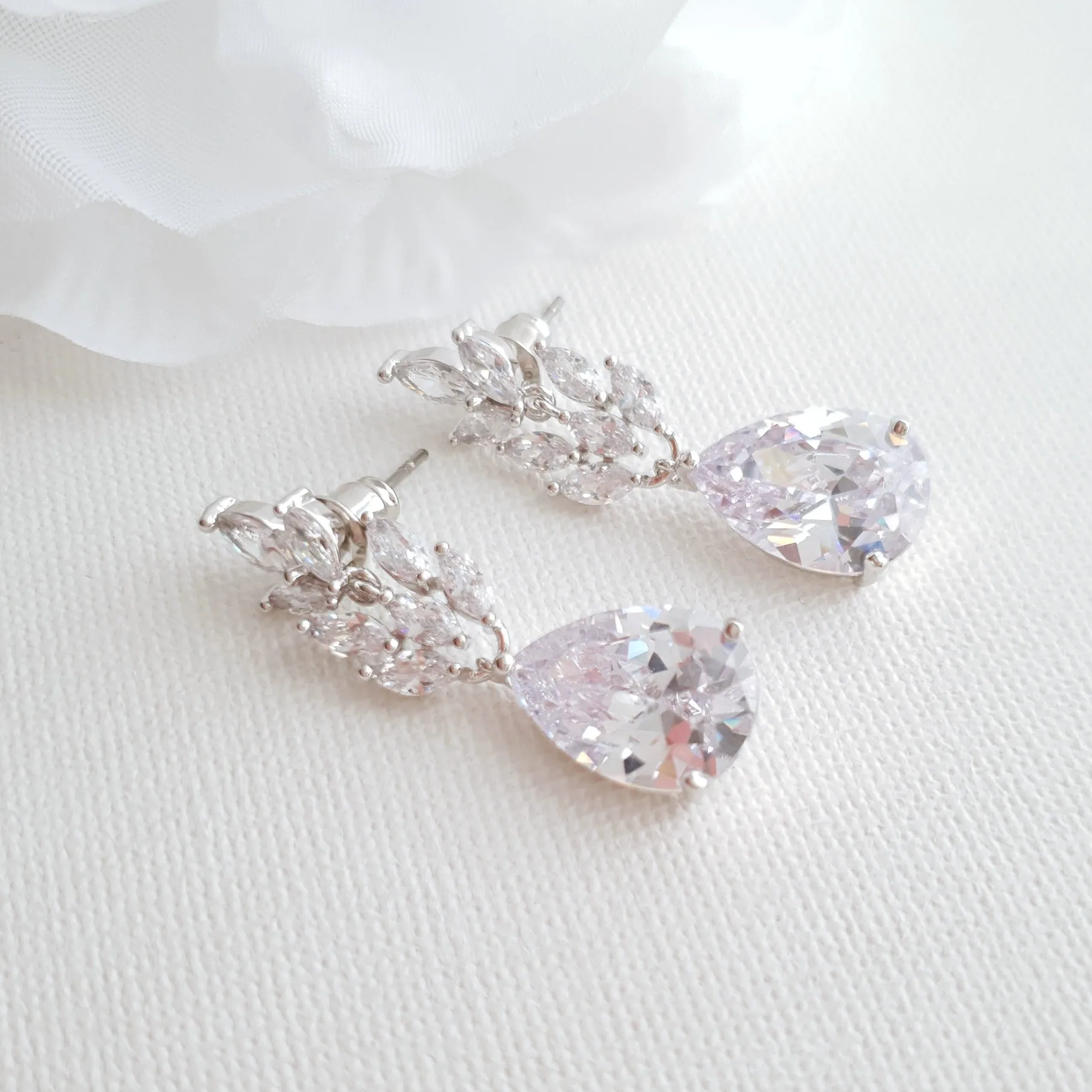 Silver CZ Wedding Set-Willow