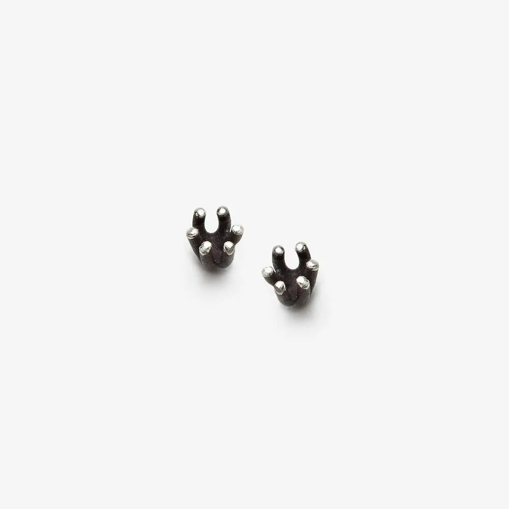 Spark Stud Earrings - Black Oxidized Silver