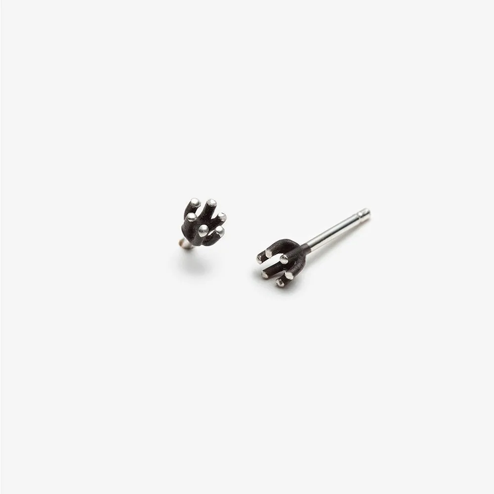 Spark Stud Earrings - Black Oxidized Silver