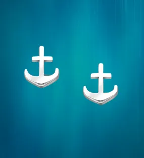 Sterling Silver Anchor  Earrings