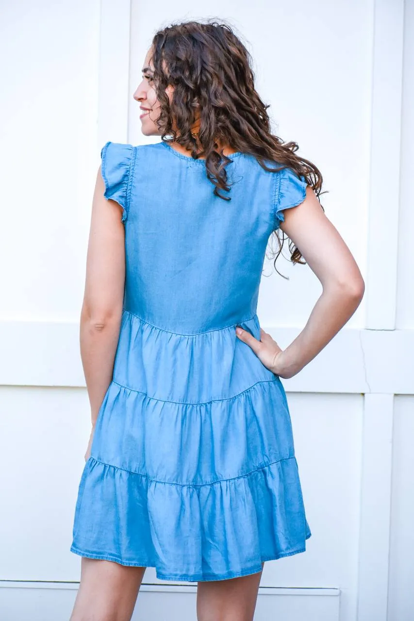 Still The One Denim Swing Dress