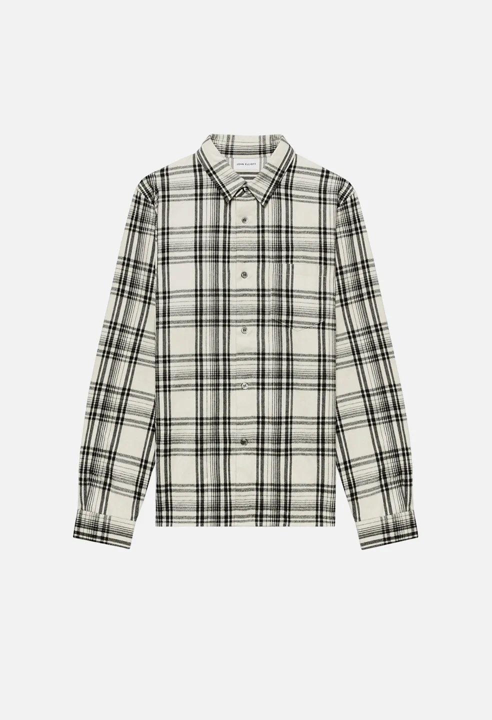 Straight Hem Shirt / Ivory X Black Plaid