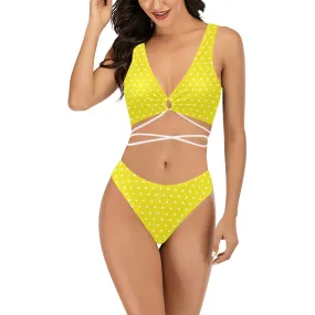 Sunshine Polkadot Cross String Bikini Set