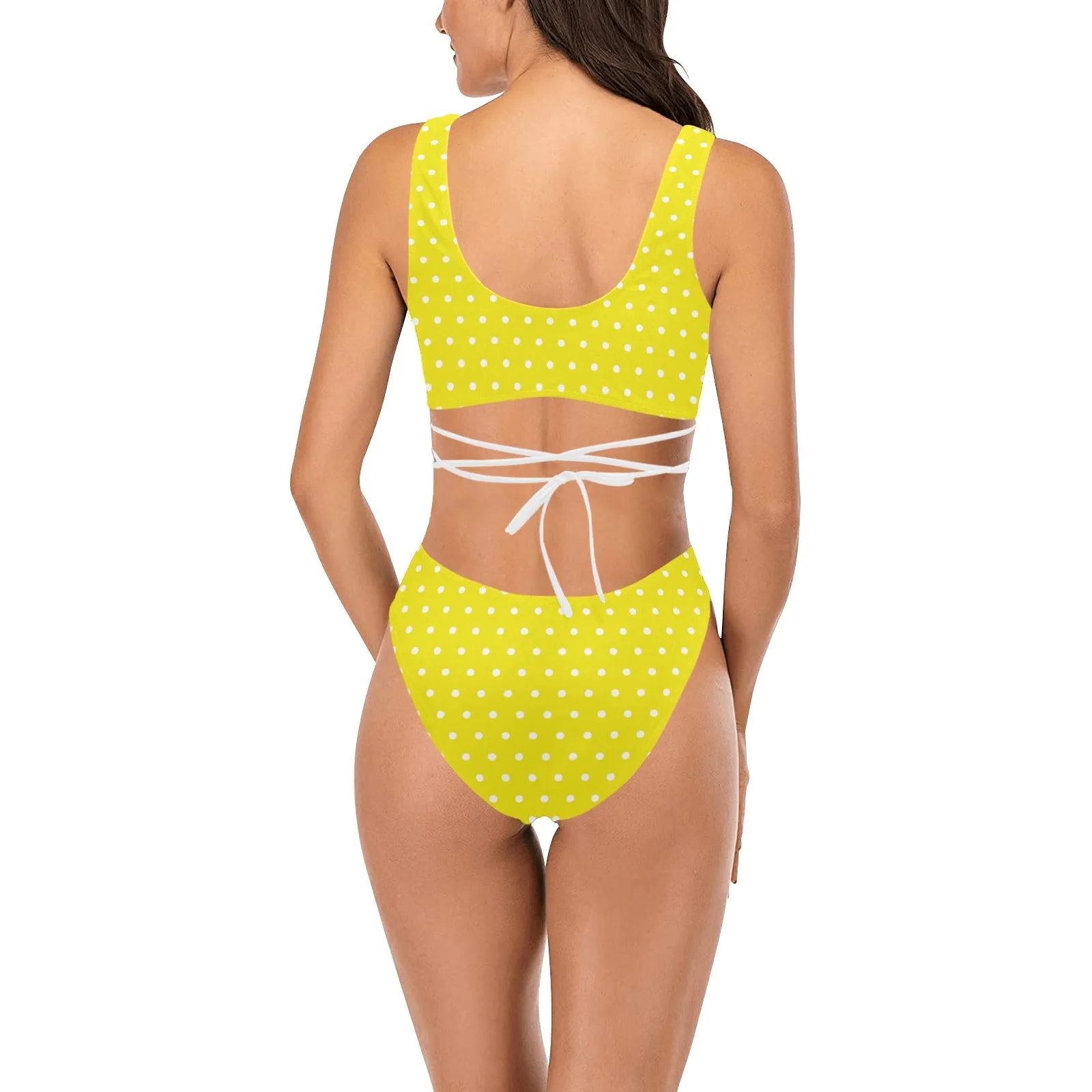 Sunshine Polkadot Cross String Bikini Set