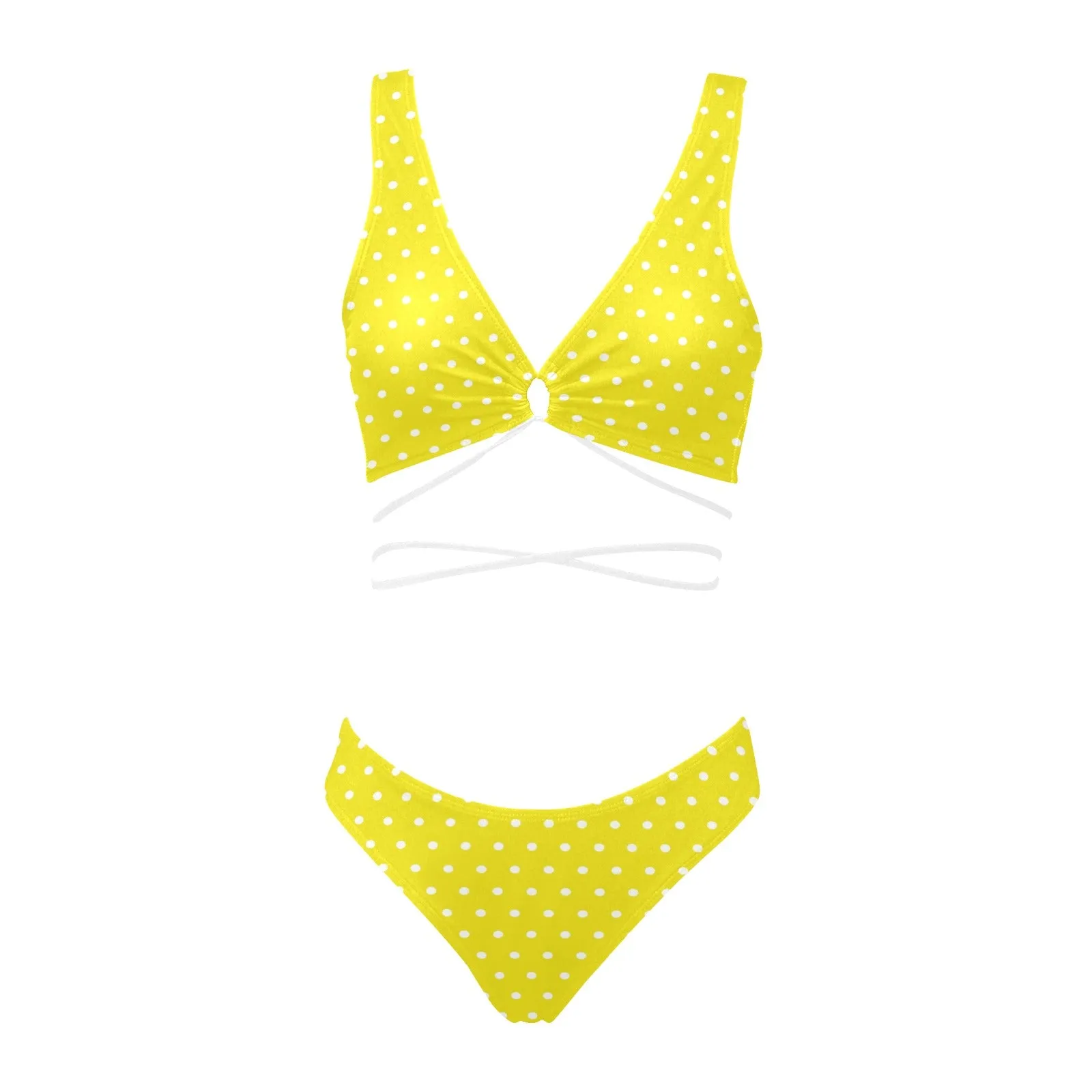 Sunshine Polkadot Cross String Bikini Set