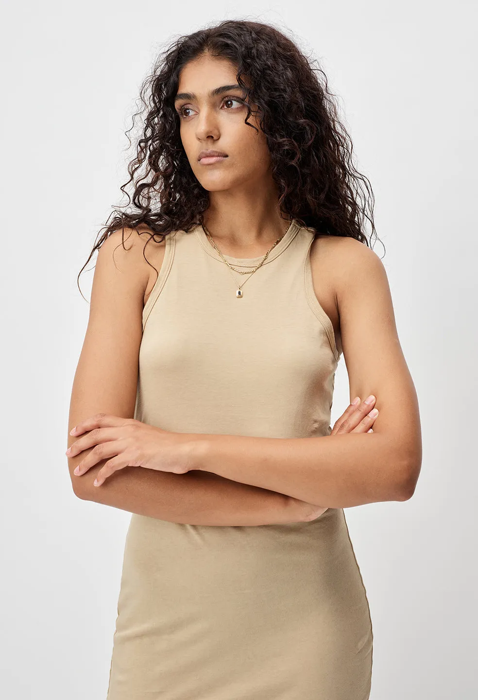 Supima Racerback Midi Dress / Linen