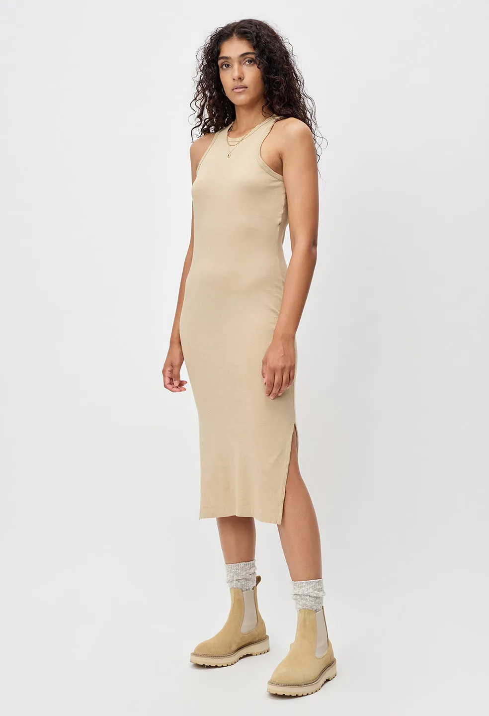 Supima Racerback Midi Dress / Linen