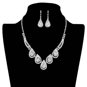 Teardrop Accented Rhinestone Necklace