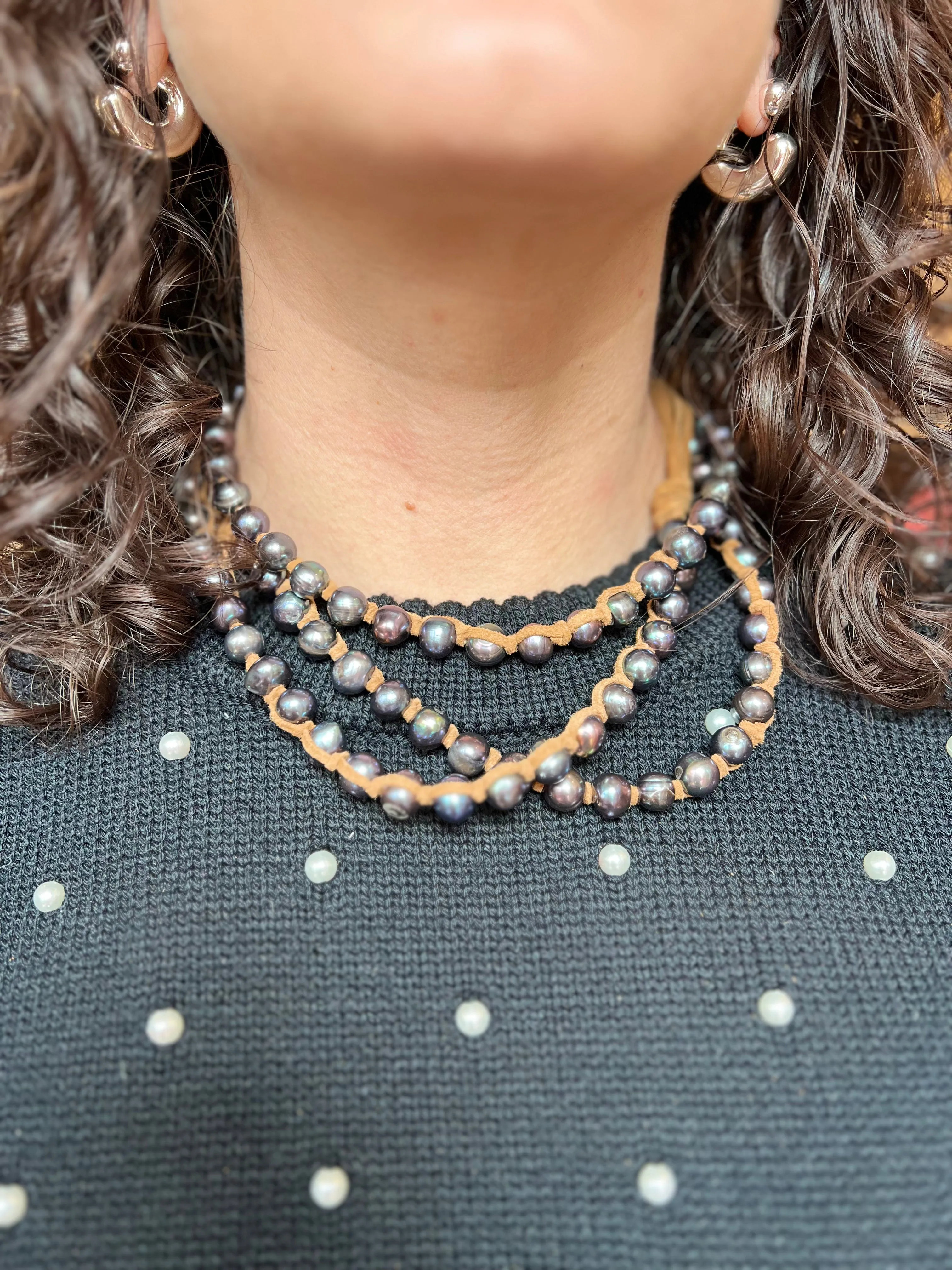 Tess Peacock Pearls Triple Wrap