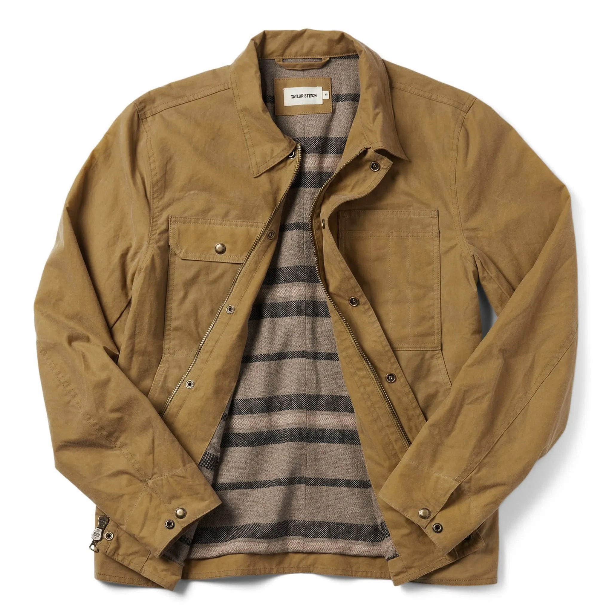 The Lined Longshore Jacket in Harvest Tan Waxed Canvas