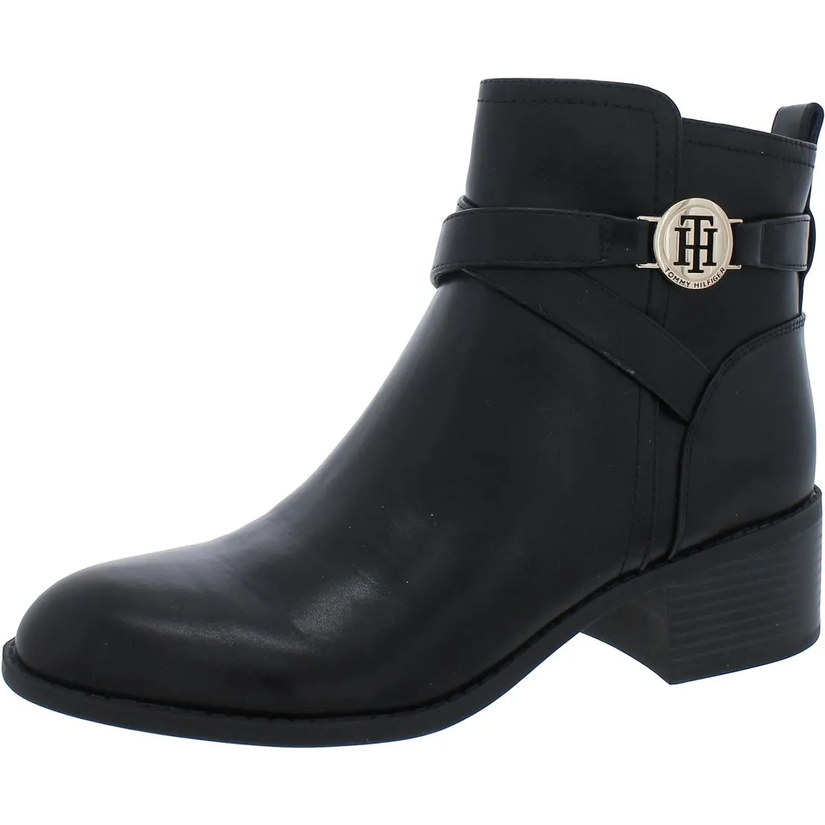 Tommy Hilfiger Womens Diyana Faux Leather Ankle Booties