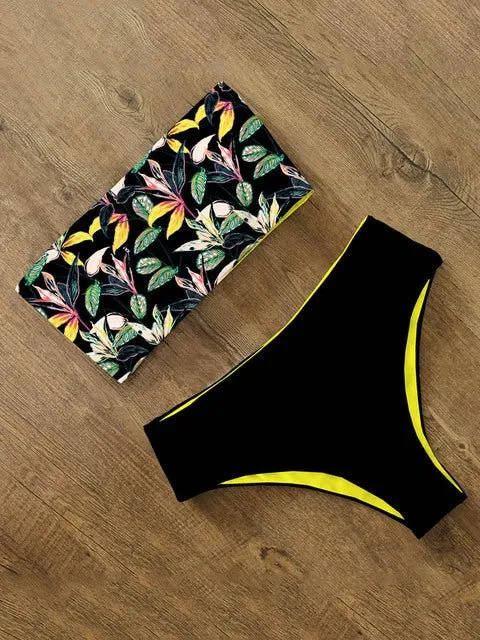 Tyra Bandeau-Bikini-Set mit hoher Taille