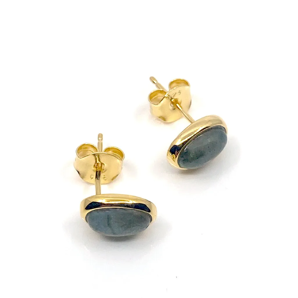 Umbra Oval Labradorite Stud Earrings