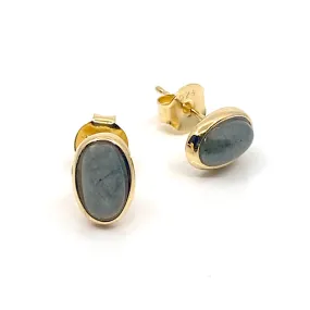 Umbra Oval Labradorite Stud Earrings