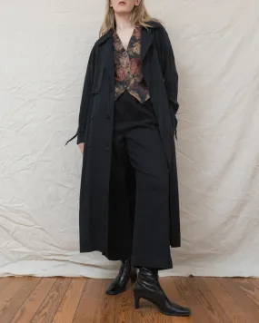 Vintage Black Trench Coat (S/M)