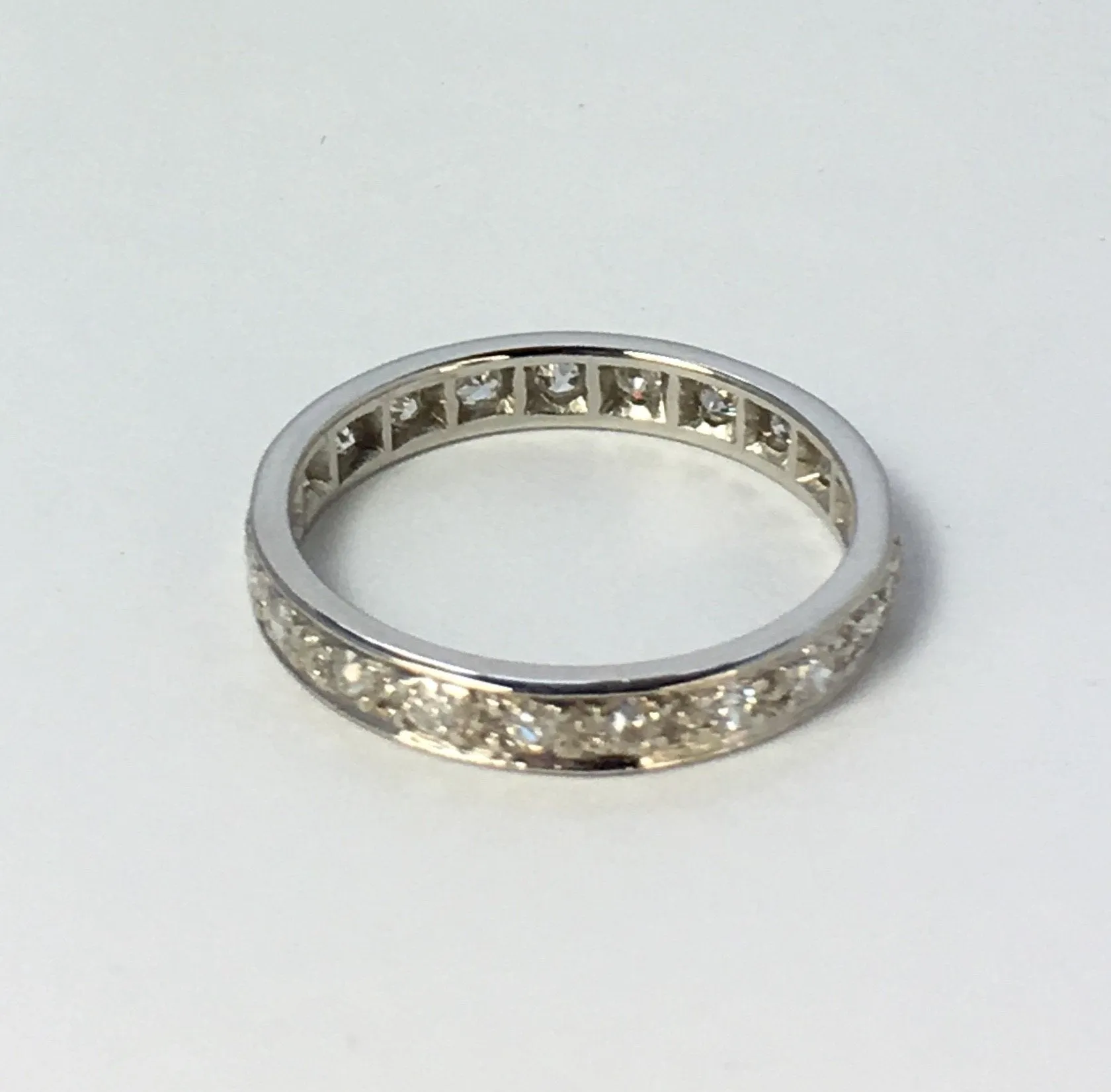 Vintage Platinum .85 carats Diamond Eternity Ring