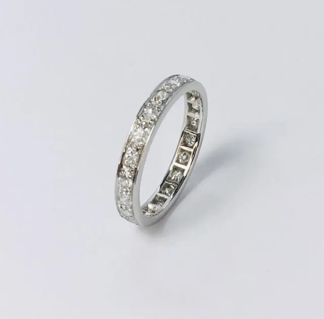 Vintage Platinum .85 carats Diamond Eternity Ring