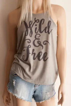 Wild & Free High Neck Spaghetti Strap Loose Fitting Tank Top