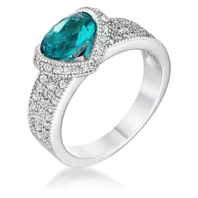 WildKlass 1.6 Ct Aqua Oval CZ Ring