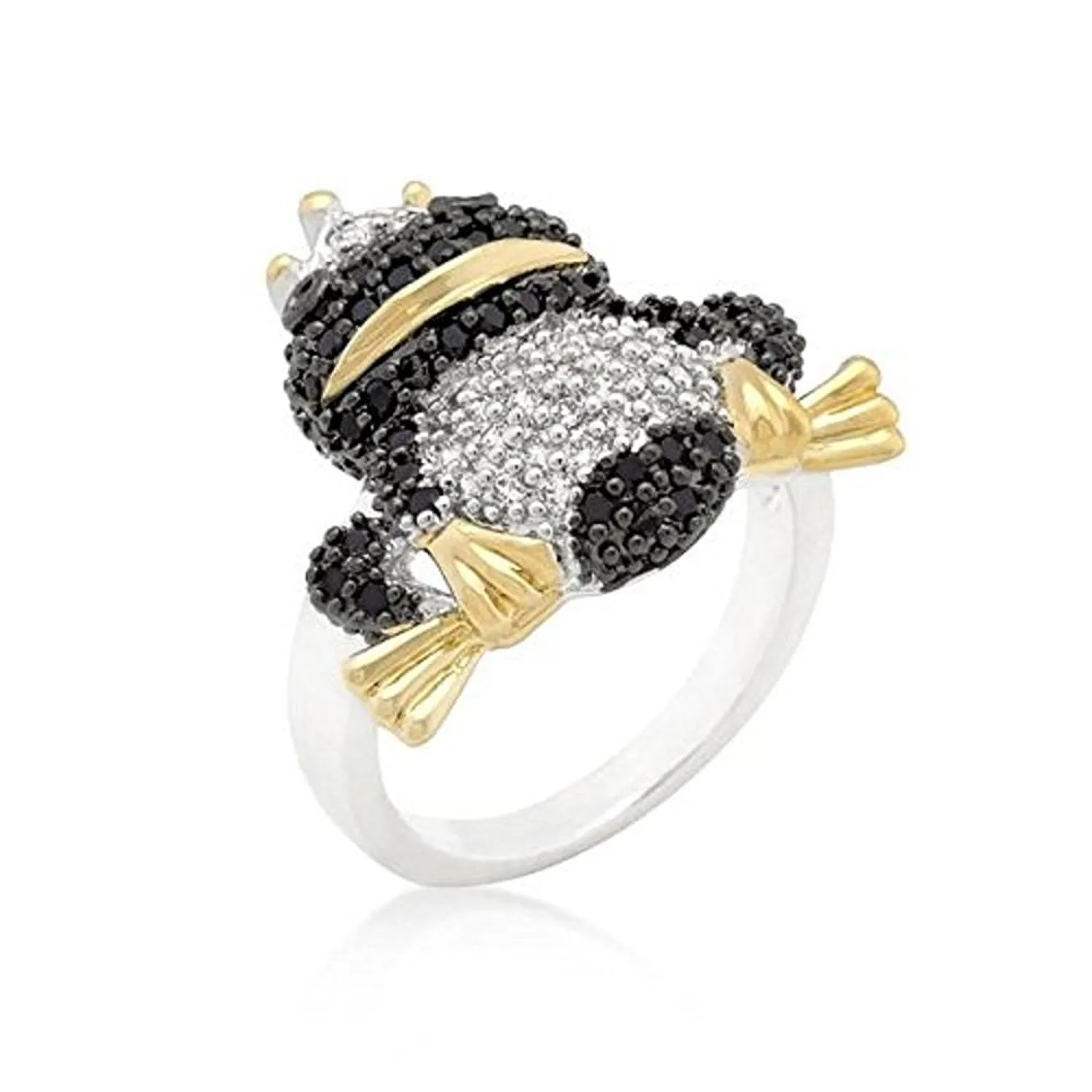 WildKlass Cubic Zirconia Frog Prince Ring