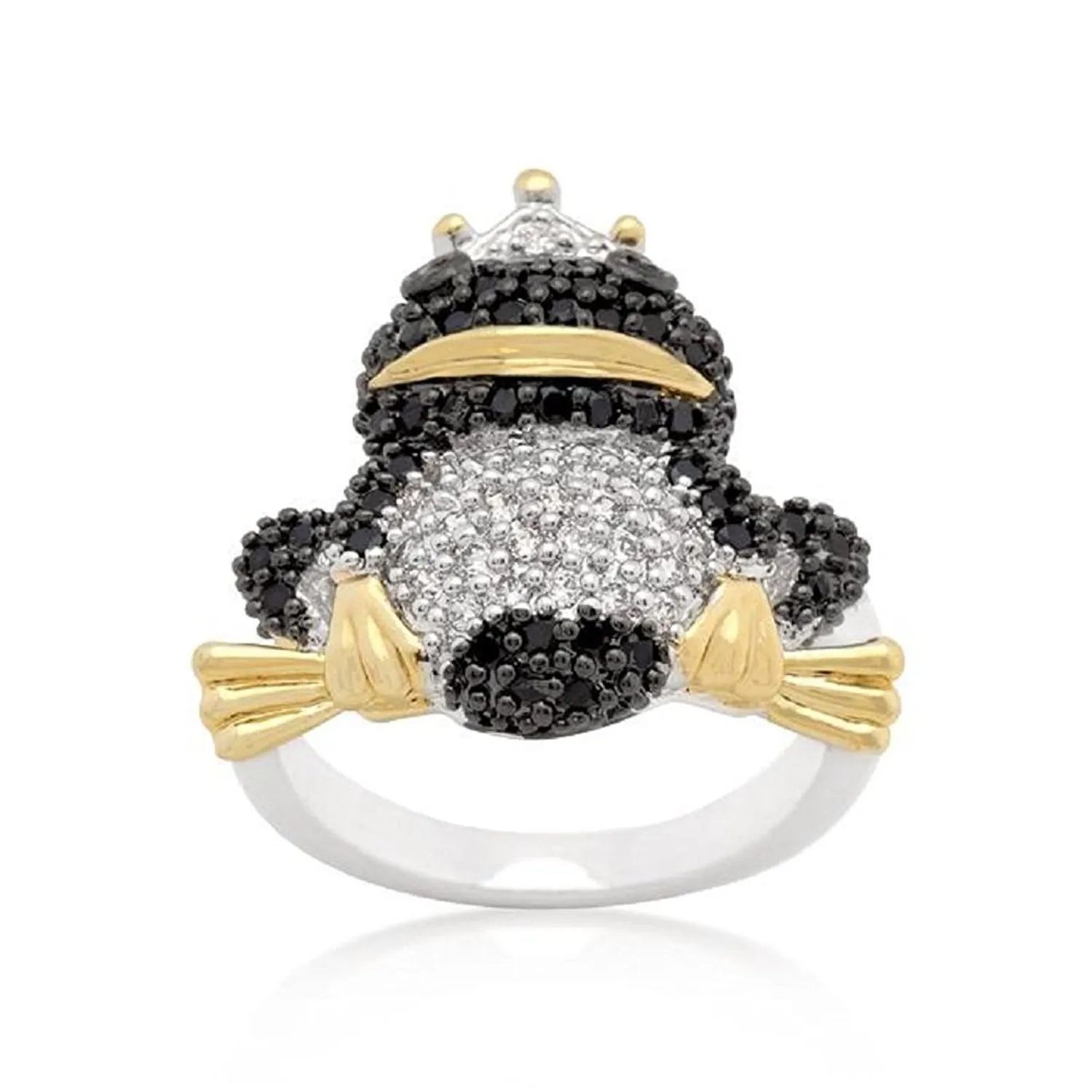 WildKlass Cubic Zirconia Frog Prince Ring