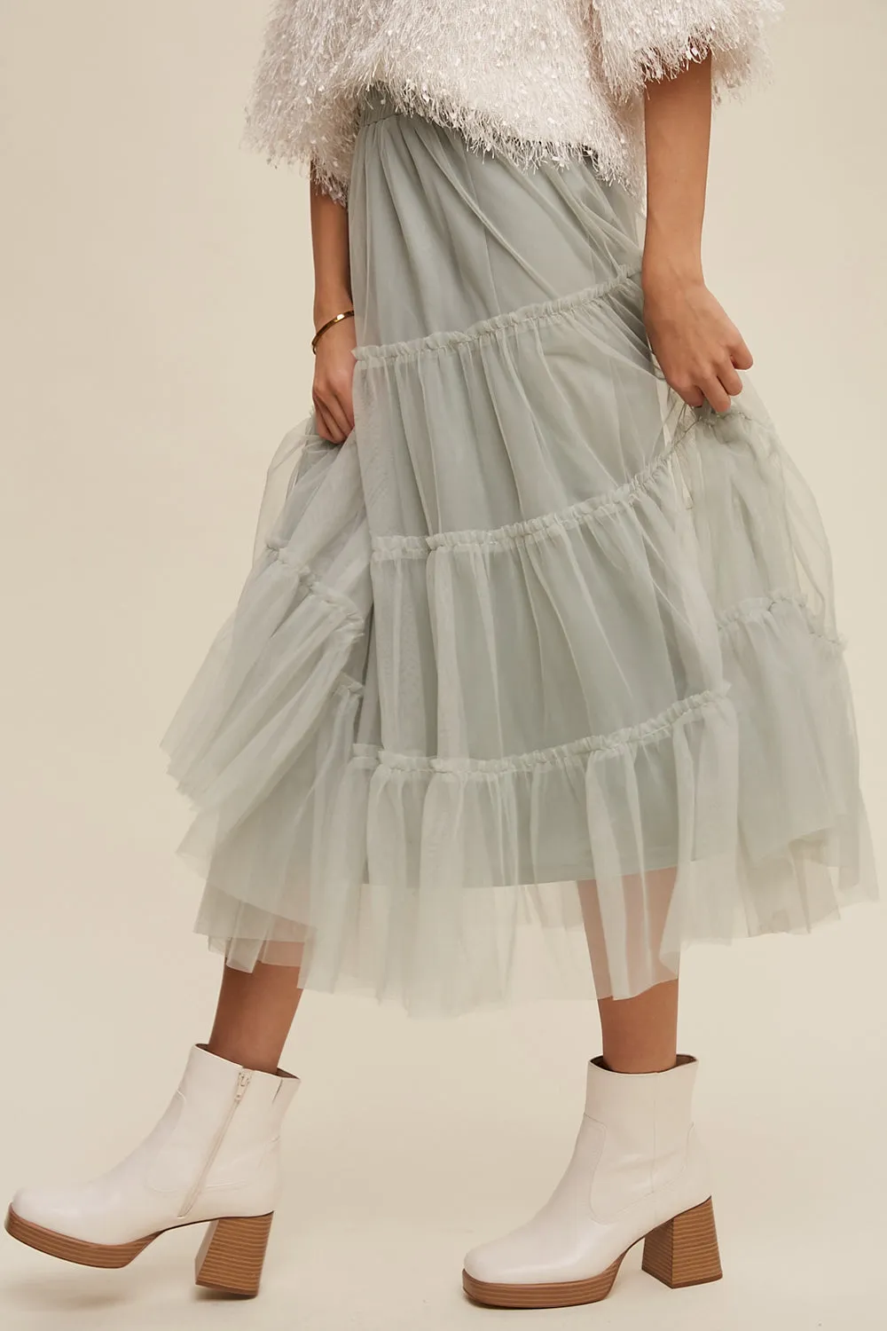 Your Favorite Tiered Mesh Flouncy Skirt